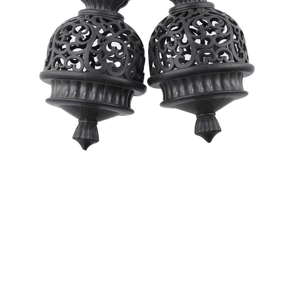 Hollow Out Durable Plastic Curtain Rod Cap Drapery Rail Ends Curtain Rod Head Curtain Accessories