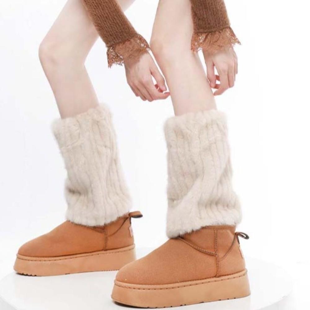 Harajuku Style Faux Fur Furry Leg Warmers Japanese Style 25/40/50cm Lolita Boots Cover Sweet Soft Long Tube Sock Spicy Girls
