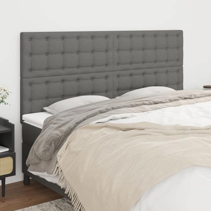 Tête de lit - Maison Exclusive - Gris foncé - 160x5x118/128 cm - Hauteur réglable