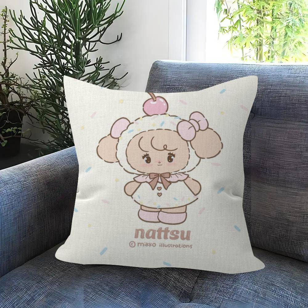 Cute M-Mikko I-Illustrations Pillow Cover Sofa Cushion Cover Home Room Decoration Children Gift