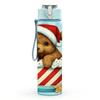 1PC Puppy Christmas Box 750ml Color Plastic Sports Water Bottle Leakproof Flip Straw Lid Suitable for Sports Office Home Use