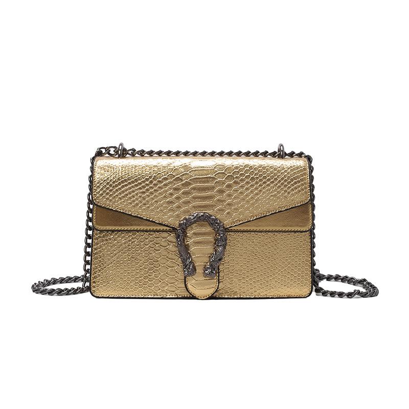 New Fashionable High-end Snake Pattern Bacchus Bag Single Shoulder Crossbody Trendy Women's Bag