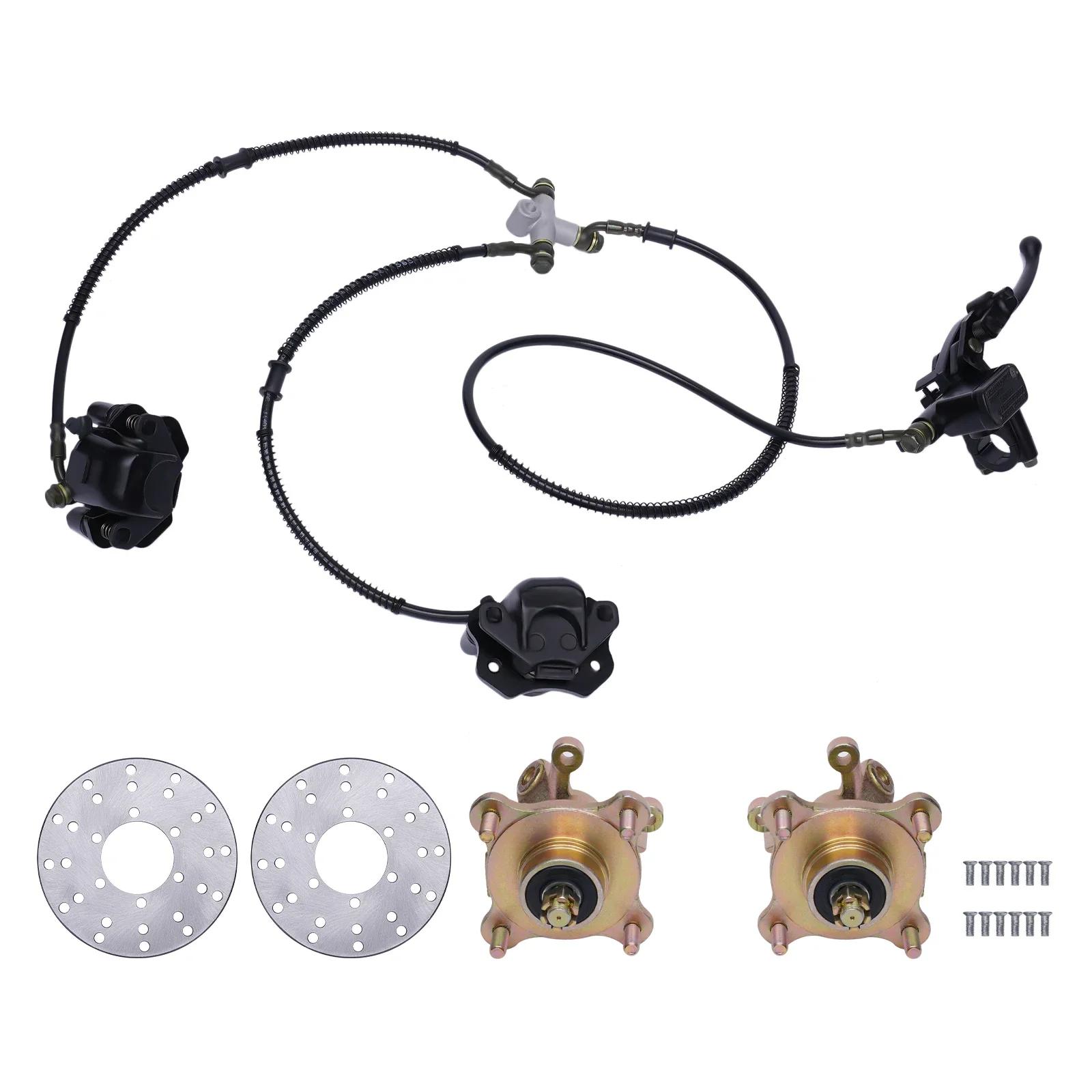 

ATV Front Wheel Steering Knuckle Spindle Hub Assembly,5.1-inch Outer Diameter Front Brake Disc & Caliper,for Go-Karts and Quads чорний
