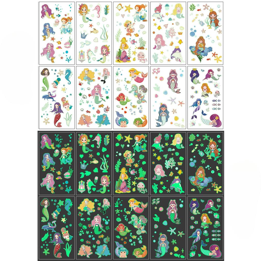 Leuchtende Halloween Tattoo Aufkleber Kinder Cartoon Feiertagsparty Lustige Arm Gesichts Tattoo Aufkleber