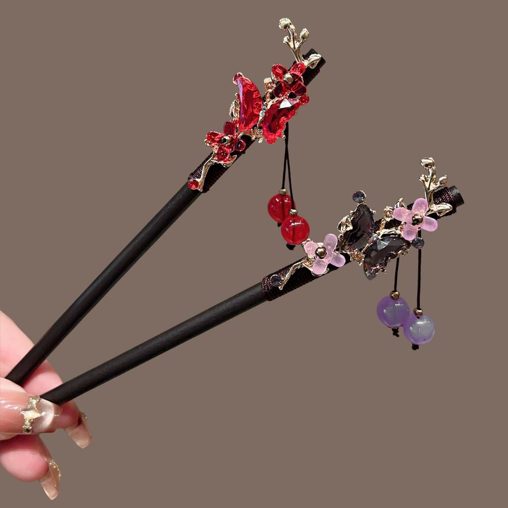 Elegante Haarnadel mit He Mu Quaste im Hanfu-Stil für Hochsteckfrisuren