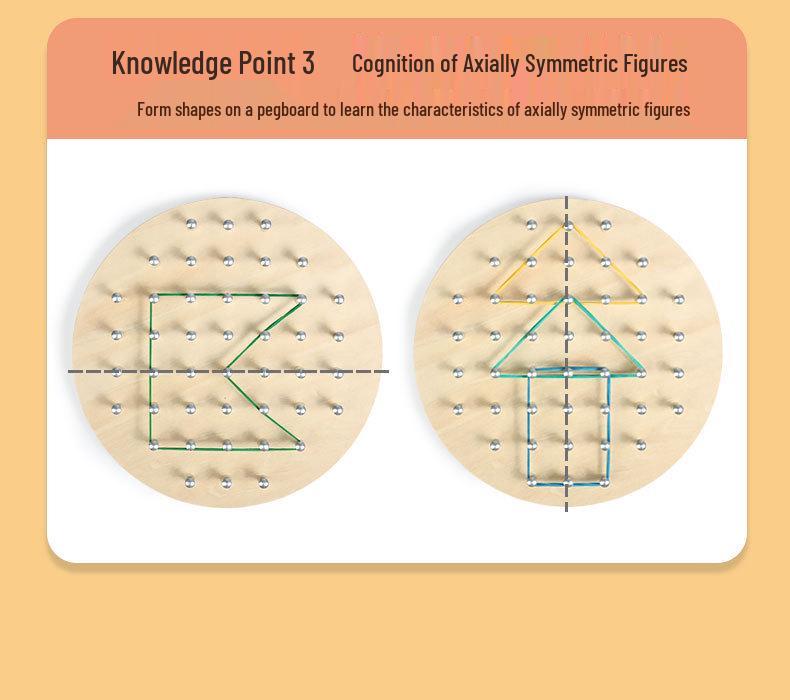 Montessori Geometric Shapes Pegboard Toy for Early Learning and Shape Recognition