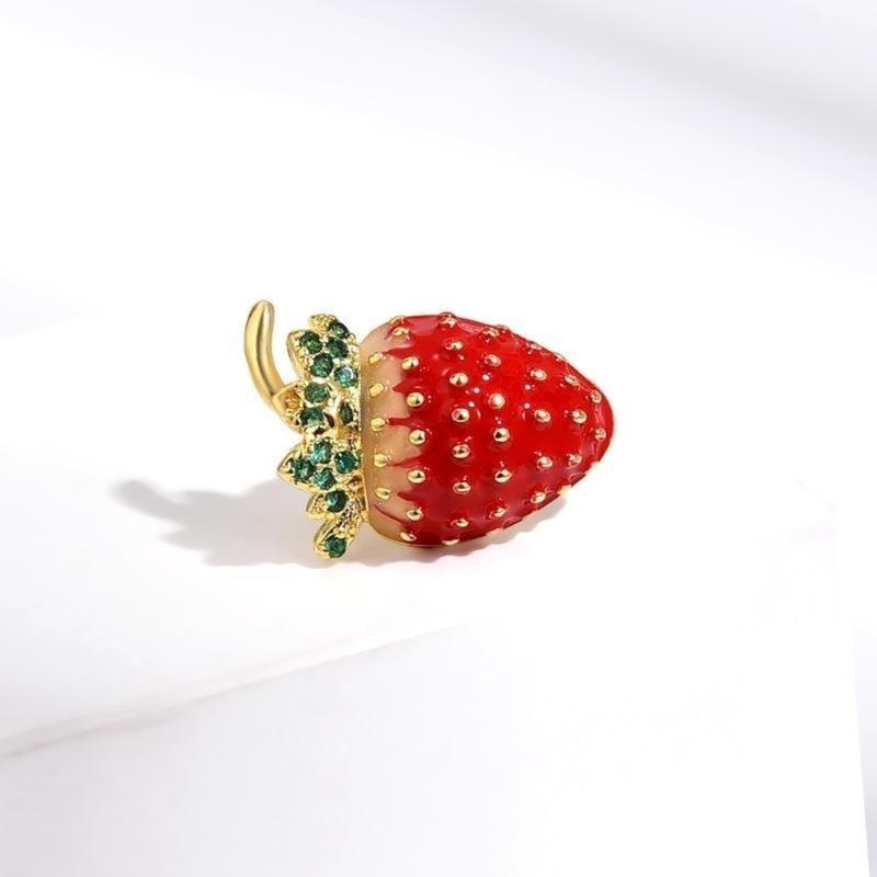 Delicate Strawberry Shaped Pin Multi Use Clothing Fastener Chic Jewelry Accessory For Daily Wear Gift