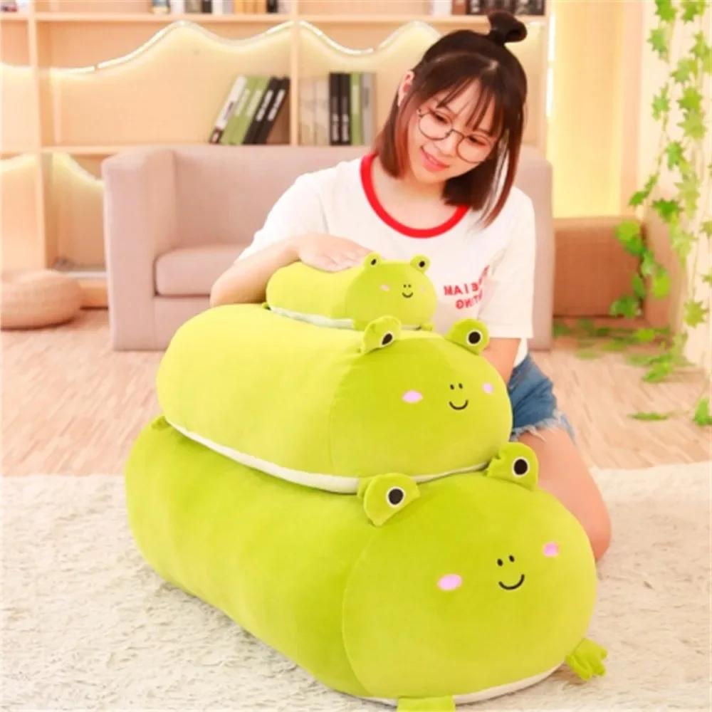 Pillow Cartoon Lovely Soft Down Cotton Dog Cat Pig Frog Plush Toys Stuffed Animal Kids Birthyday Gifts Assisted Sleep Pillows