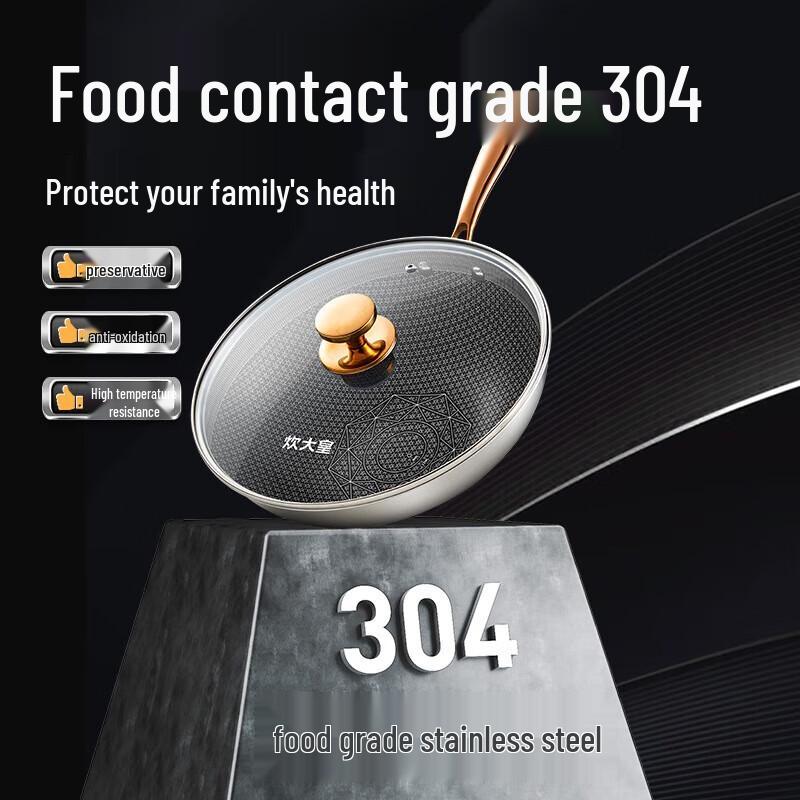 

Cooker King CG30CJ Colorful Gold Honeycomb Wok with Lid