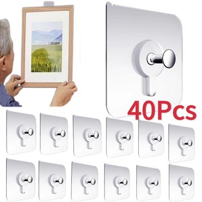 Self-adhesive Hook for Picture Super Strong Wall Hook Without Piercing Punch-free Picture Frame Holder Bathroom Kitchen Storages