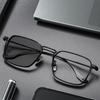 Photochrome Blaulichtfilterbrille Klassischer quadratischer Metallrahmen Damenmode Computer Business Brille