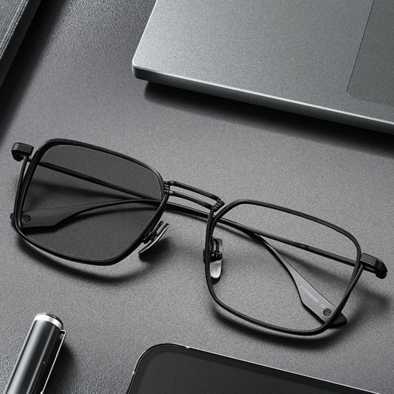 Photochrome Blaulichtfilterbrille Klassischer quadratischer Metallrahmen Damenmode Computer Business Brille