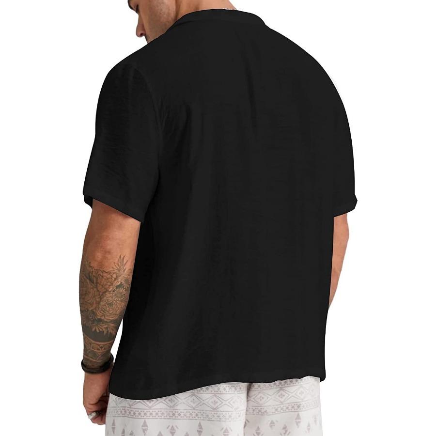 Летняя британская рубашка мужская дышащая однотонная кардиган с карманами с короткими — фото 6