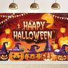 1 piece of Halloween photo backdrop - Trick-or-Treat or Sweet Treat Pumpkin Head theme, festive horror design