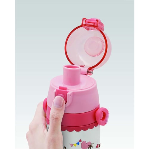 Skater Children's Stainless Steel Water Bottle Direct Drinking 480ml Kitty Snack Time Child-Friendly Lightweight Type Girls Cold Storage Only Sanrio 3