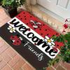 1 Rectangular Ladybug Welcome Door Mat For A Farmhouse, Anti-Slip Washable Polyester Door Mat, Flannel Material Soft, Comfortable And Easy To Clean, S