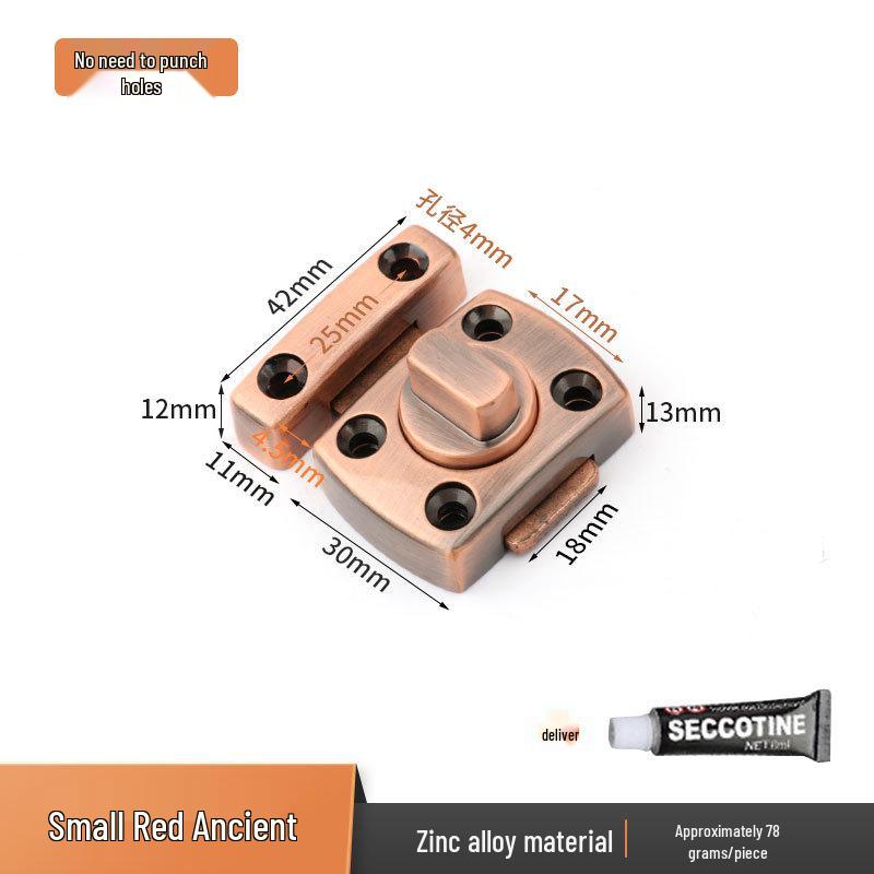 Zinc Alloy Anti-theft Sliding Door Lock with Rotating Bolt