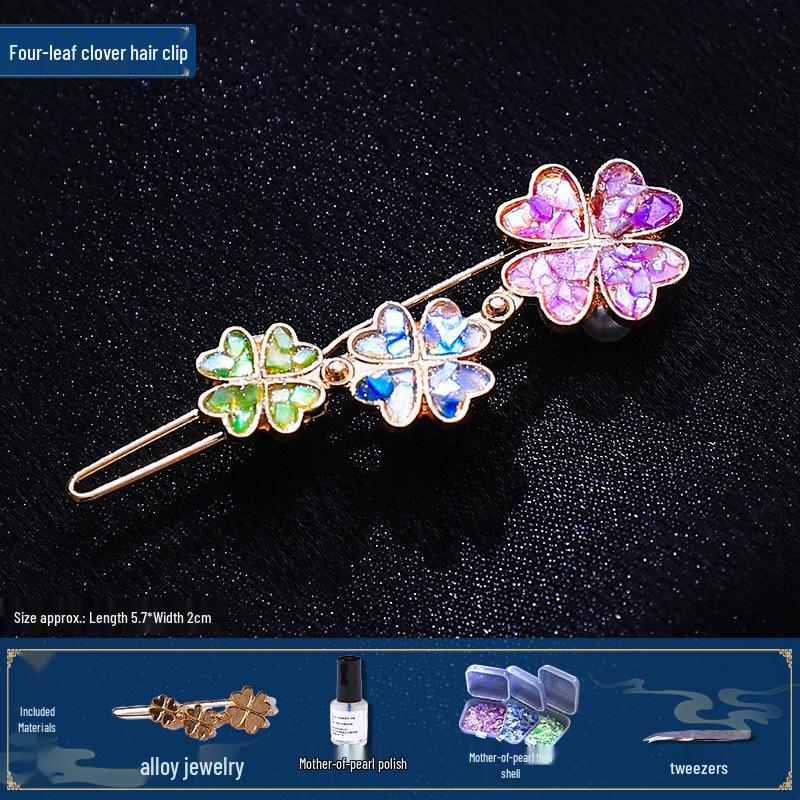 Mother-of-Pearl Hairpin Craft Kit: Brooch & Hairpin Shell Fragments - Perfect Mother’s Day Gift