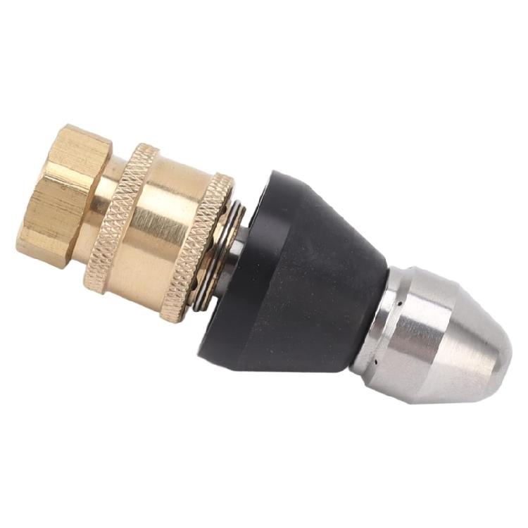 Pressure Nozzle 1 Front 6 Rear Sewer Jetter Nozzle Pressure Washer Adapter Sewer Cleaning Tool 1/4Inch Quick Connector
