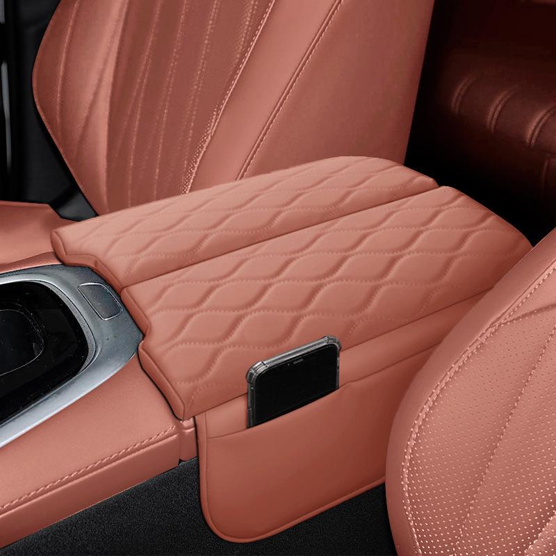 Capa do Apoio de Braço da Consola Central Origem A07: Almofada de Proteção em Couro com Sensação Natural para Modificação de Interior de Carro.