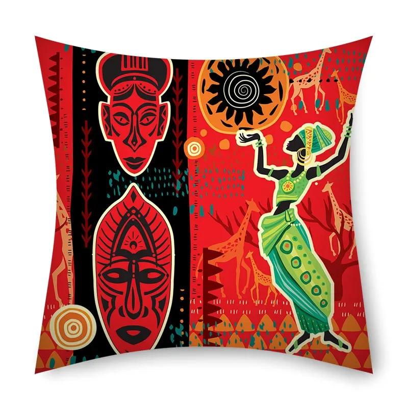 

Африканський племінний візерунок наволочка вітальня домашній декор накидка бохо смужка наволочка 40x40CM(16x16in)