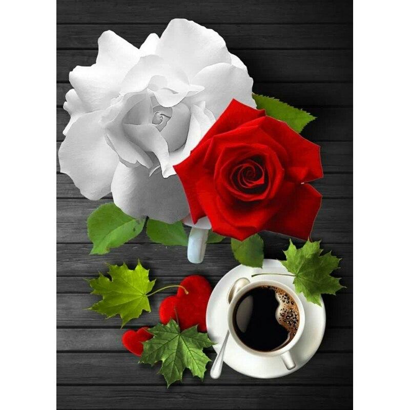 5D DIY Diamond Painting Orchid Scenery Flower Pictures Diamond Embroidery Full Round Rhinestones Crafts Home Decor Gift