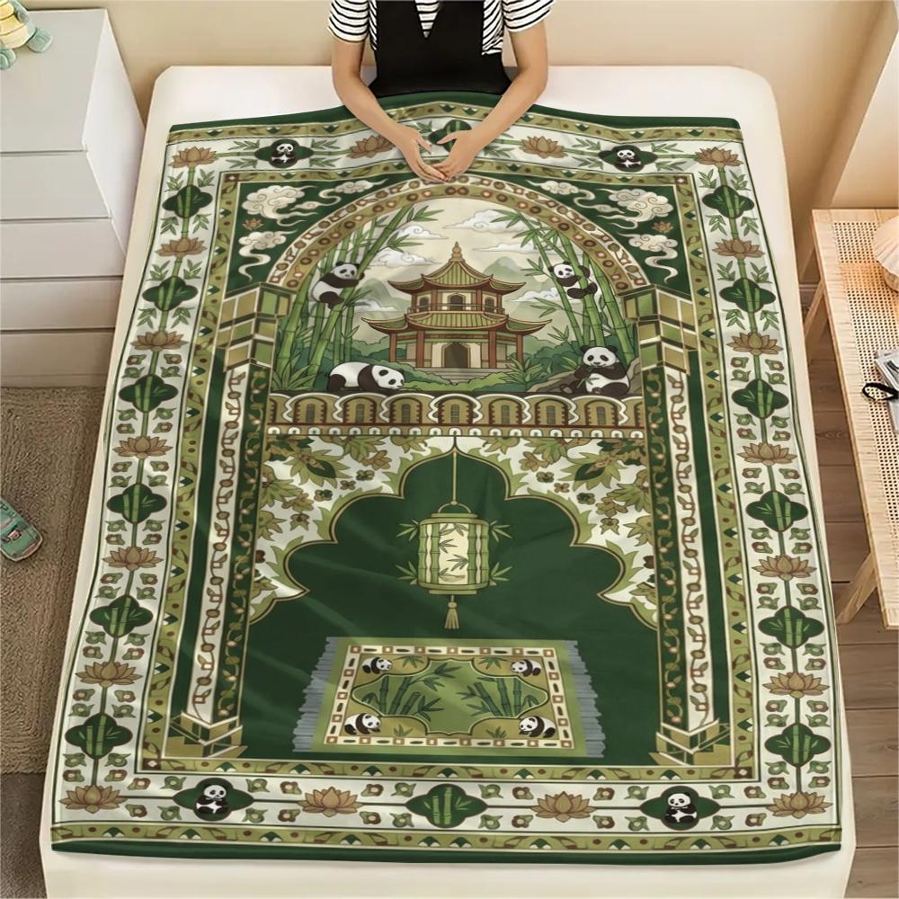 

1Pc Bear and Panda Print Flannel Blanket, High quality Comfortable for All Seasons, Home Decor, Warmth and Comfort, Perfect for Christmas Gifts W169 80cm x 120cm
