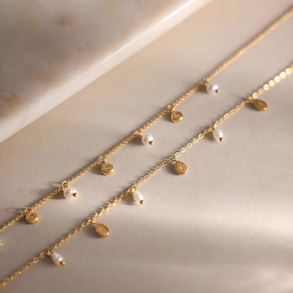 18K Gold Plated Pearl Pendant Necklace Y Shape Wedding Necklace Zircon Pendant Necklace Women