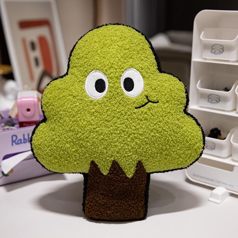 35/53/70cm Green Trees Plush Pillow Two Black Eyes Plant Chair Sofa Decor Seat Cushion Kids Gift Room Decor
