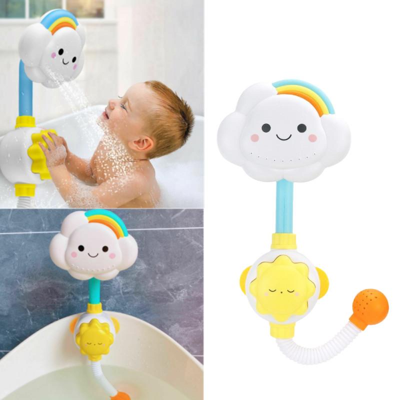 Toy Baby Bath Rainbow Cloud Spray Water Shower Tub Faucet Bathroom Gift Kids