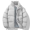 Men's New Winter Loose Stand Collar Solid Color Cotton Jacket Short Warm Cotton Jacket Jacket