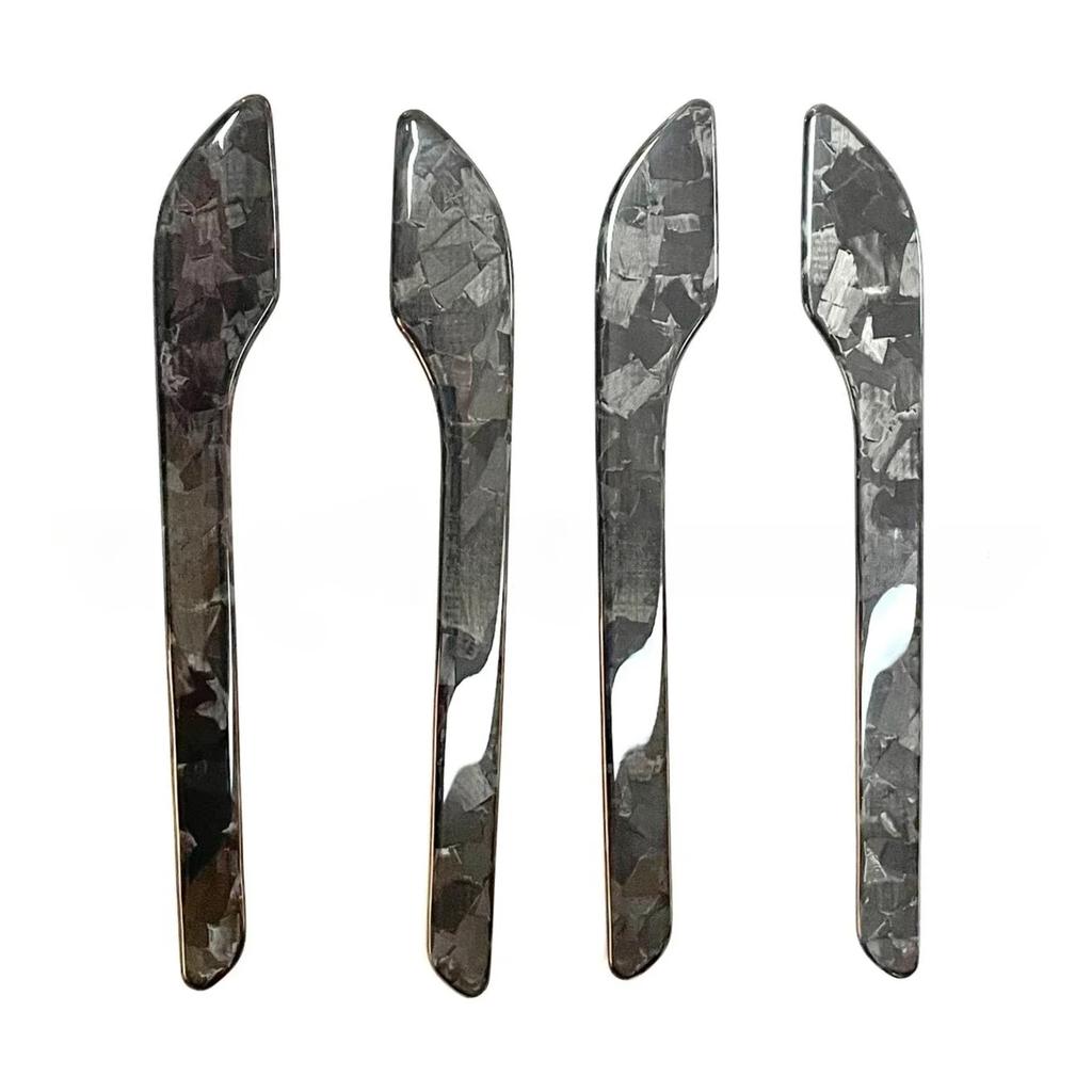 For Tesla Model Y LAUNCH/Juniper/3/3+ Highland 2025 Door Handle Sticker Trim Cover 100% Real Carbon Fiber Decoration