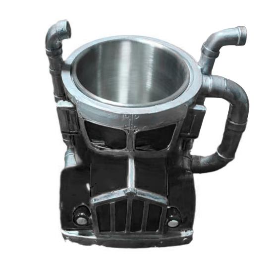 Ručně vyráběný hrnek na kávu keramický pohárek Jedinečný dárek pro milovníky návěsů Dárek pro řidiče návěsu ve tvaru hrnku