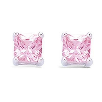 [G5557] - Silver Earrings 'Essentiel' Silver Pink (rhodium-plated) - 4 Mm
