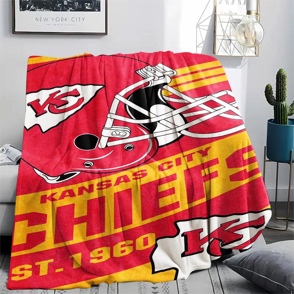 1Pc Kansas City Print Flannel Blanket, High Quality Comfortable for All Seasons, Home Decor, Warmth and Comfort, Perfect for Gifts