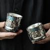 Gold & Silver Inlay Gaiwan Tea Set: Chinese Taotie Teapot with Gilded Teacup & Infuser