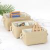 Stylish Linen Storage Basket Desktop Organizer for Home Office Organization