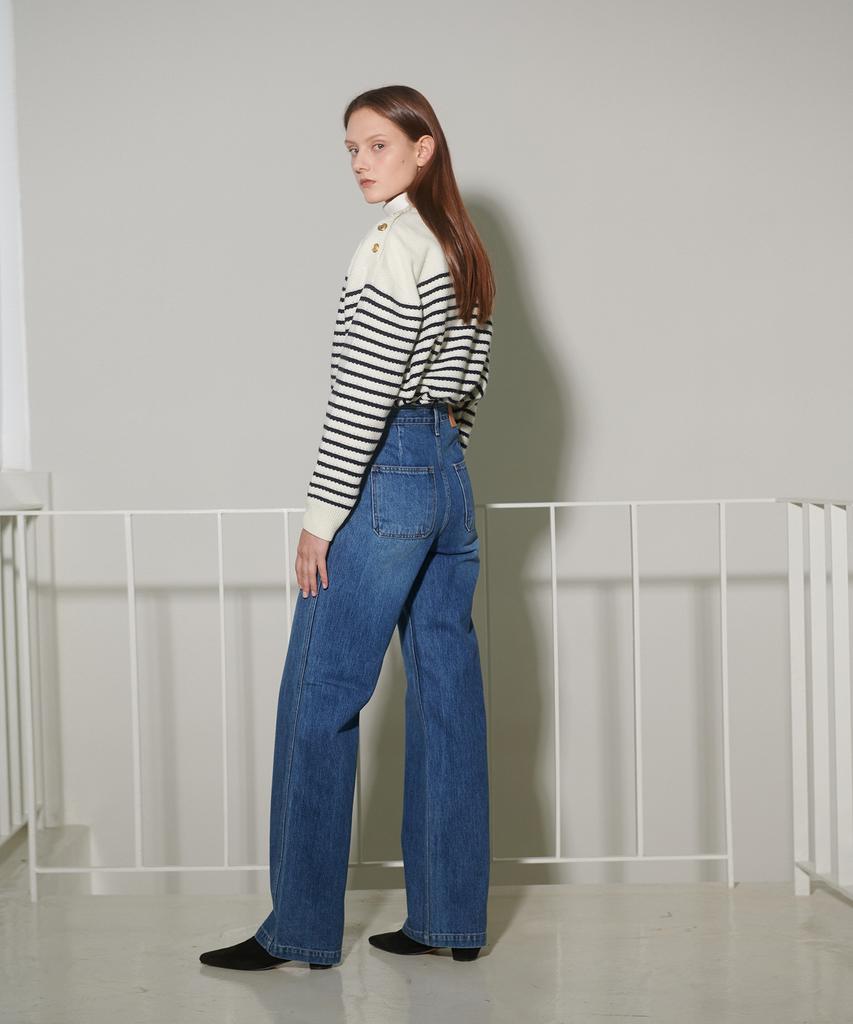 DIEPHOD Ds2_1831#Button Pocket Straight Denim