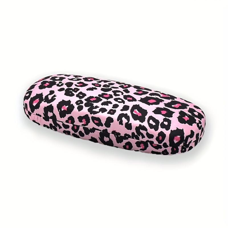 Leopard Print Hard Eyeglass Case, Protective Rigid Sunglasses Holder for Women, Fashion Travel Glasses Box,Fashion Glasses Case