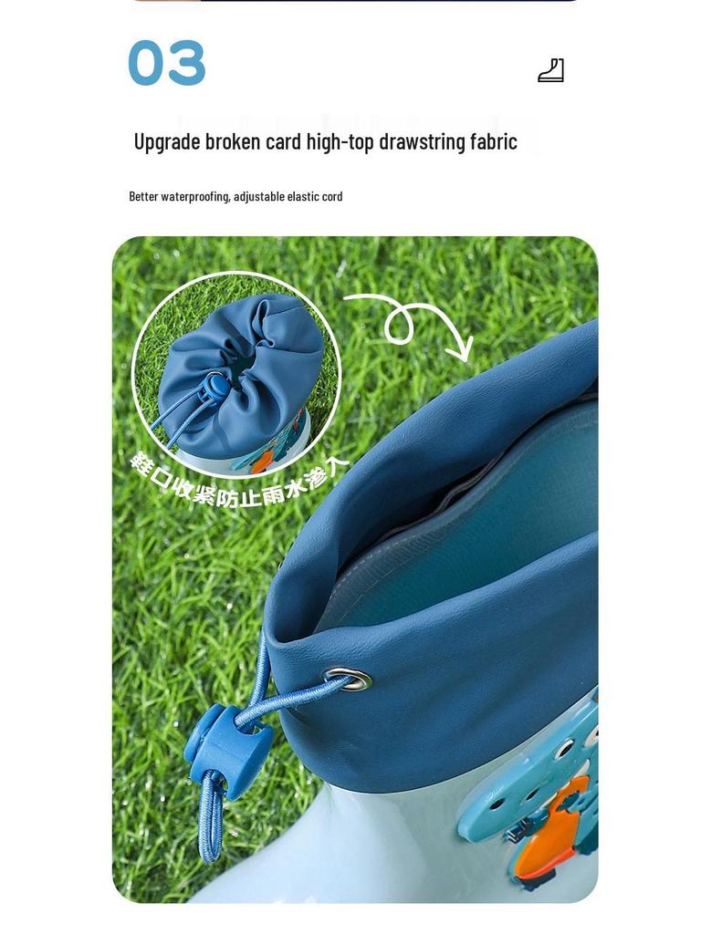Kinder Cartoon Regenstiefel, Rutschfest mit elastischer Öffnung und weicher Samtsohle für ältere Kinder