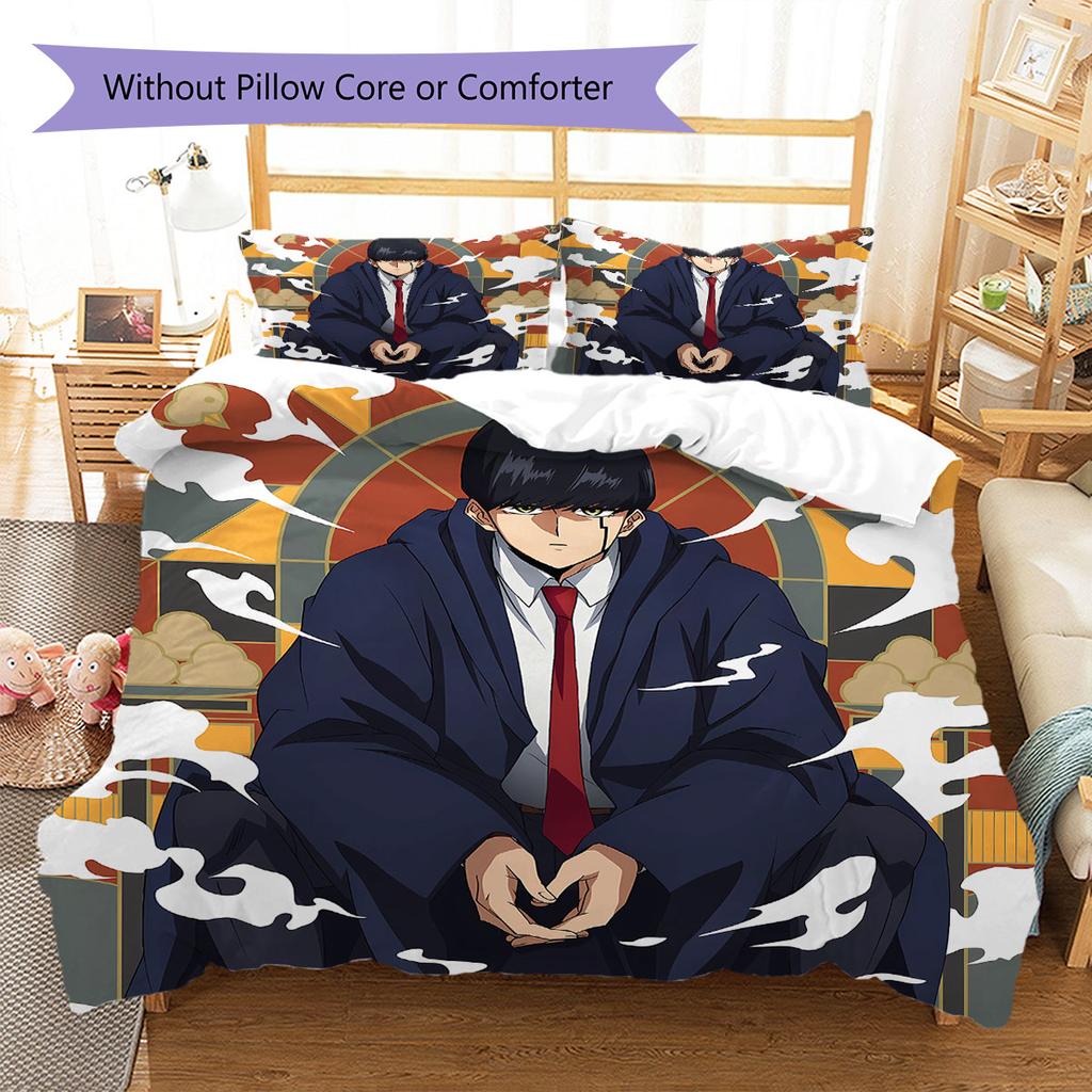 Mashle Pattern Bedding Quilt Set Quilt Cover Pillowcase Home Decoration Birthday Gift (1 * duvet cover + 2 * pillowcase, without core)