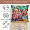 1Pc Funny Elderly Couple Snoring Print Throw Pillow Cover,Suitable For Sofa,Bedroom,Living Room,A Humorous Gift For Seniors