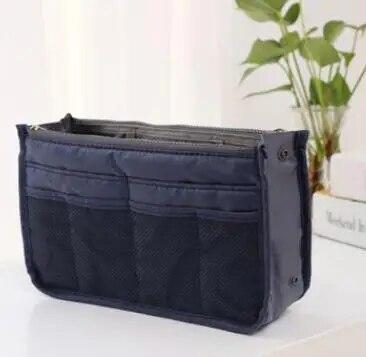 

Multi Functional Large Capacity Makeup Bag Portable Double Zipper Toiletries Travel Storage Bag Mommy Bag Multi Pocket Cosmetic M темно-синий