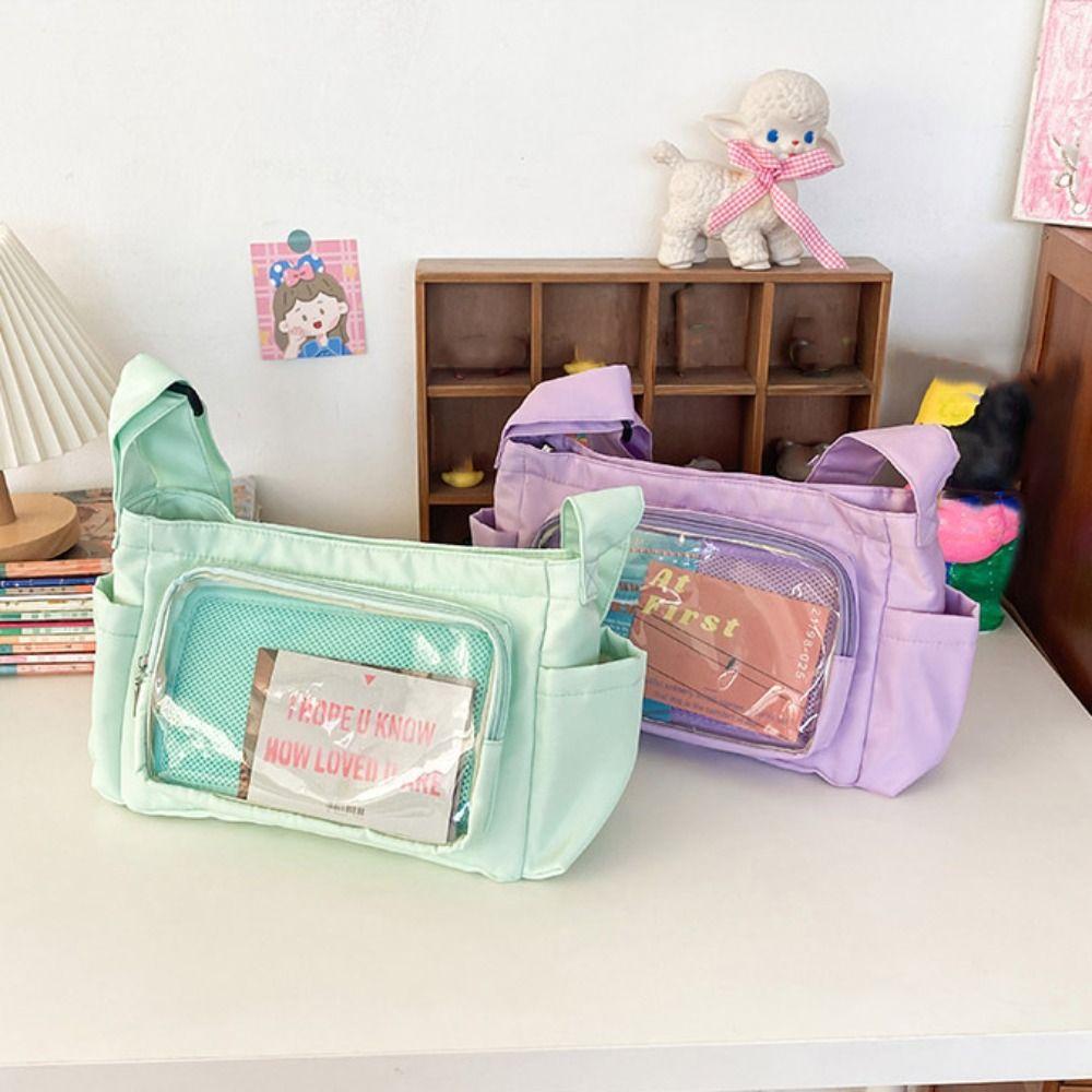 

Прозрачные сумки Harajuku из нейлона, сумки-портфели, новый дизайн, сумки через плечо, шопинг