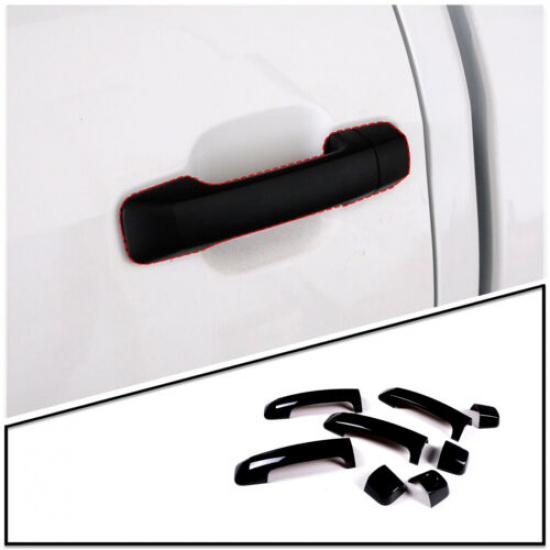 

4pcs Black Exterior Side Door Handle Cover Trim Fit For Toyota Tundra 2007-