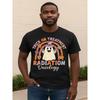 European Size Retro Gen X T-Shirt - 1980-1985 Born to Be Tough Guy Graphic Tee with Skull & American Flag Design -  Loose Fit Vintage for Men