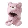 Warm Kids Scarf Hat Integrated Plush Beanie Hat Scarf Cute Ear Protection Cap  Boys Girls