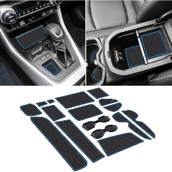 SENSHINE 3D Cup Holder Erts For Toyota Rav4 Accessories 2025 2024      Silicone Cup Coaster Mat Center Console Liner Protector Pad For Toyota Rav4