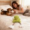 Squeaky Toys For Dogs Frog Shape Enrichment With Crinkle Squeakers Squeaky Plush Dog Toys For Breed Puppy Teething Chewing Teeth