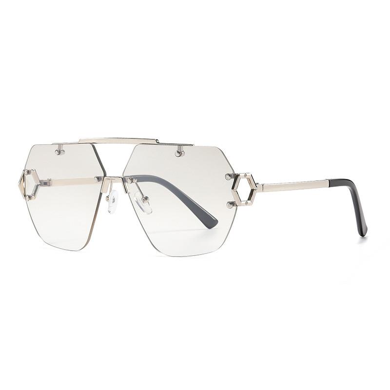 Frameless Polygon Womens Sunglasses With Gradient Lenses For Outdoor Fashion And Sun Protection